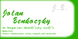 jolan benkoczky business card